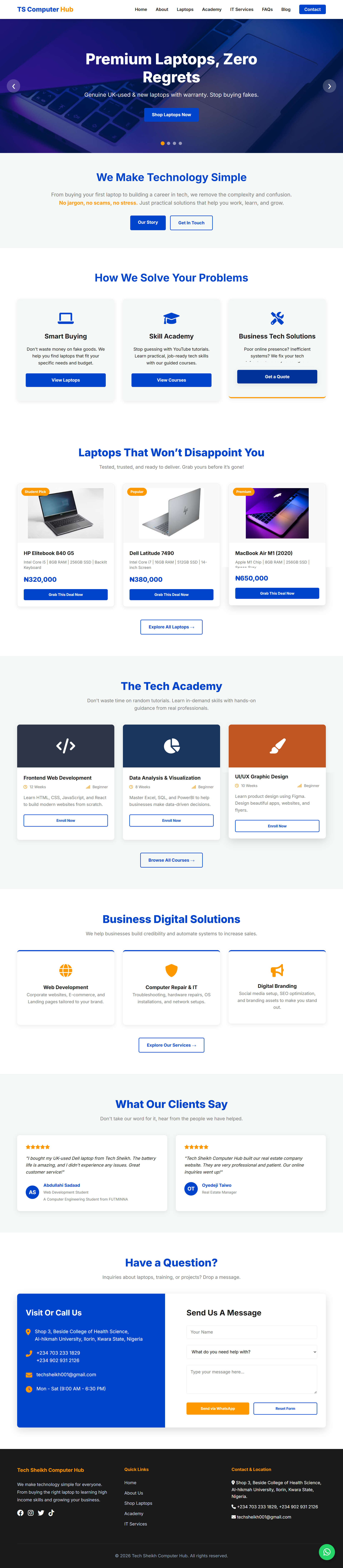 Tech Sheikh Computer Hub website